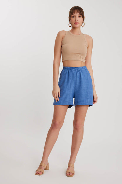 SHORTS WITH POCKET & ELASTANE WAIST