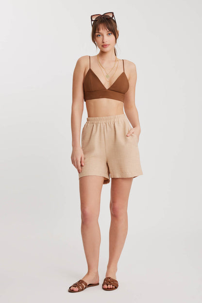 SHORTS WITH POCKET & ELASTANE WAIST