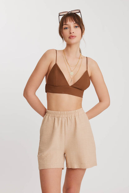SHORTS WITH POCKET & ELASTANE WAIST