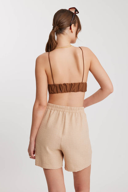 SHORTS WITH POCKET & ELASTANE WAIST