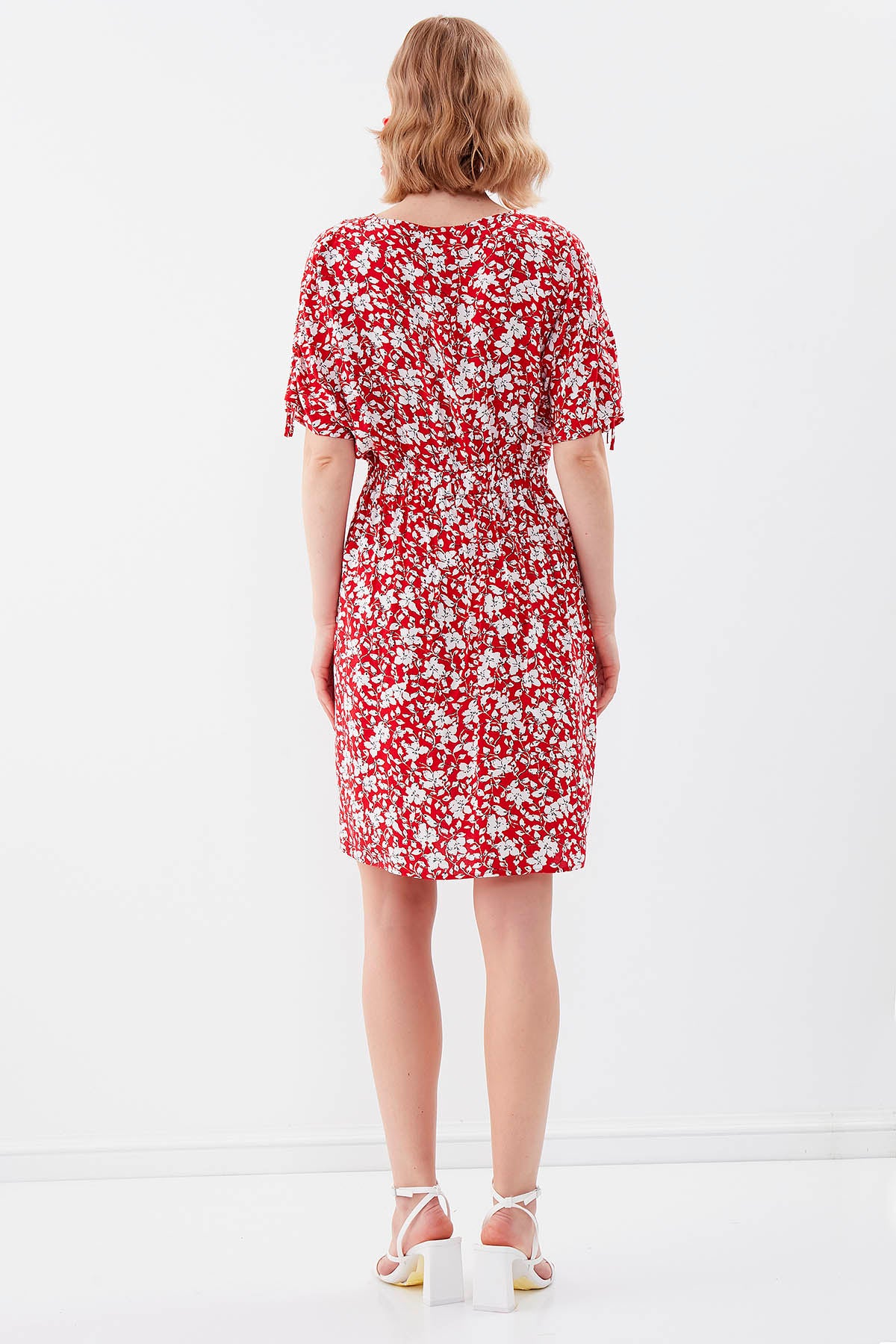 FLORAL DRESS WITH ELASTANE WAIST
