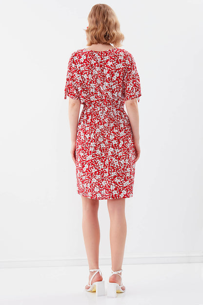FLORAL DRESS WITH ELASTANE WAIST