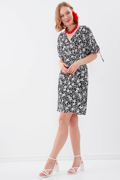 FLORAL DRESS WITH ELASTANE WAIST