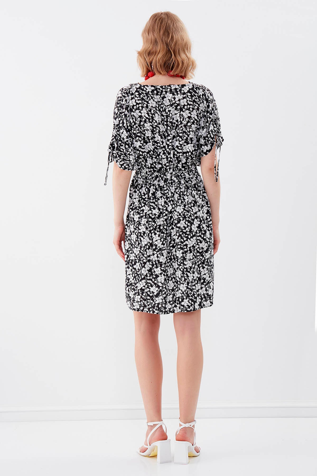 FLORAL DRESS WITH ELASTANE WAIST