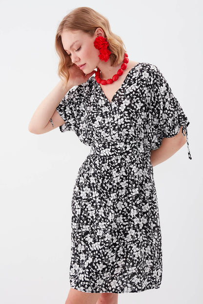 FLORAL DRESS WITH ELASTANE WAIST