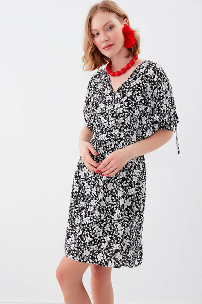 FLORAL DRESS WITH ELASTANE WAIST