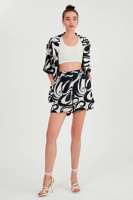 BELGIAN PATTERN SHORTS WITH POCKET