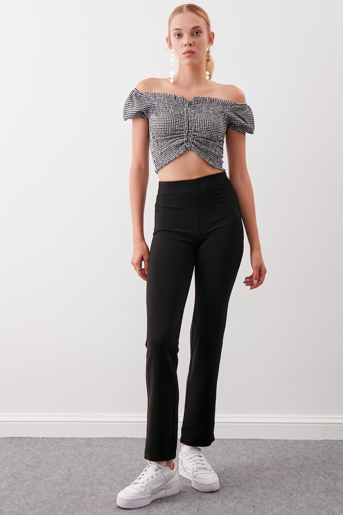 ZIPPERED TROUSERSWITH ELASTANE WAIST