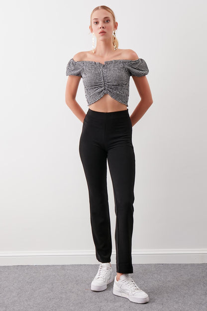 ZIPPERED TROUSERSWITH ELASTANE WAIST