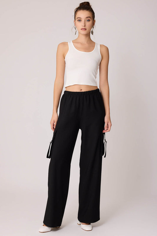 CARGO POCKET TROUSERS WITH ELASTANE WAIST