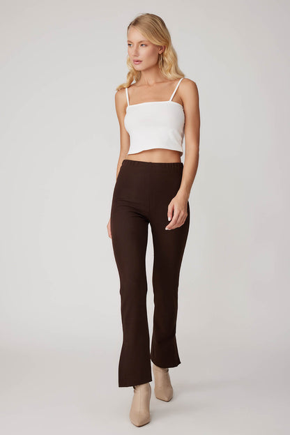 CUFF SPLIT TROUSERS WITH ELASTANE WAIST
