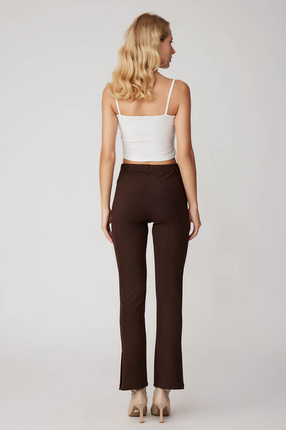 CUFF SPLIT TROUSERS WITH ELASTANE WAIST