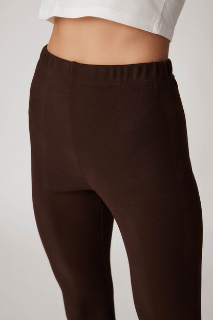 CUFF SPLIT TROUSERS WITH ELASTANE WAIST