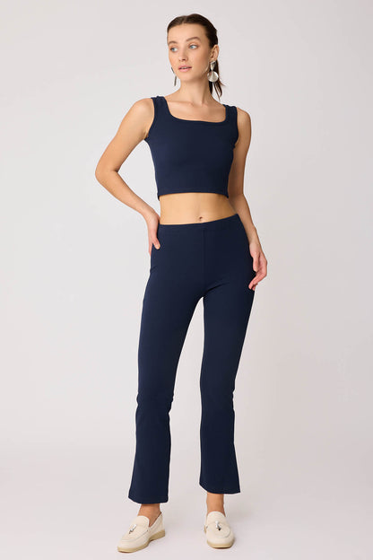 CUFF SPLIT TROUSERS WITH ELASTANE WAIST