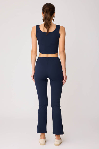 CUFF SPLIT TROUSERS WITH ELASTANE WAIST