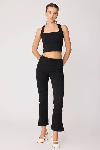 CUFF SPLIT TROUSERS WITH ELASTANE WAIST