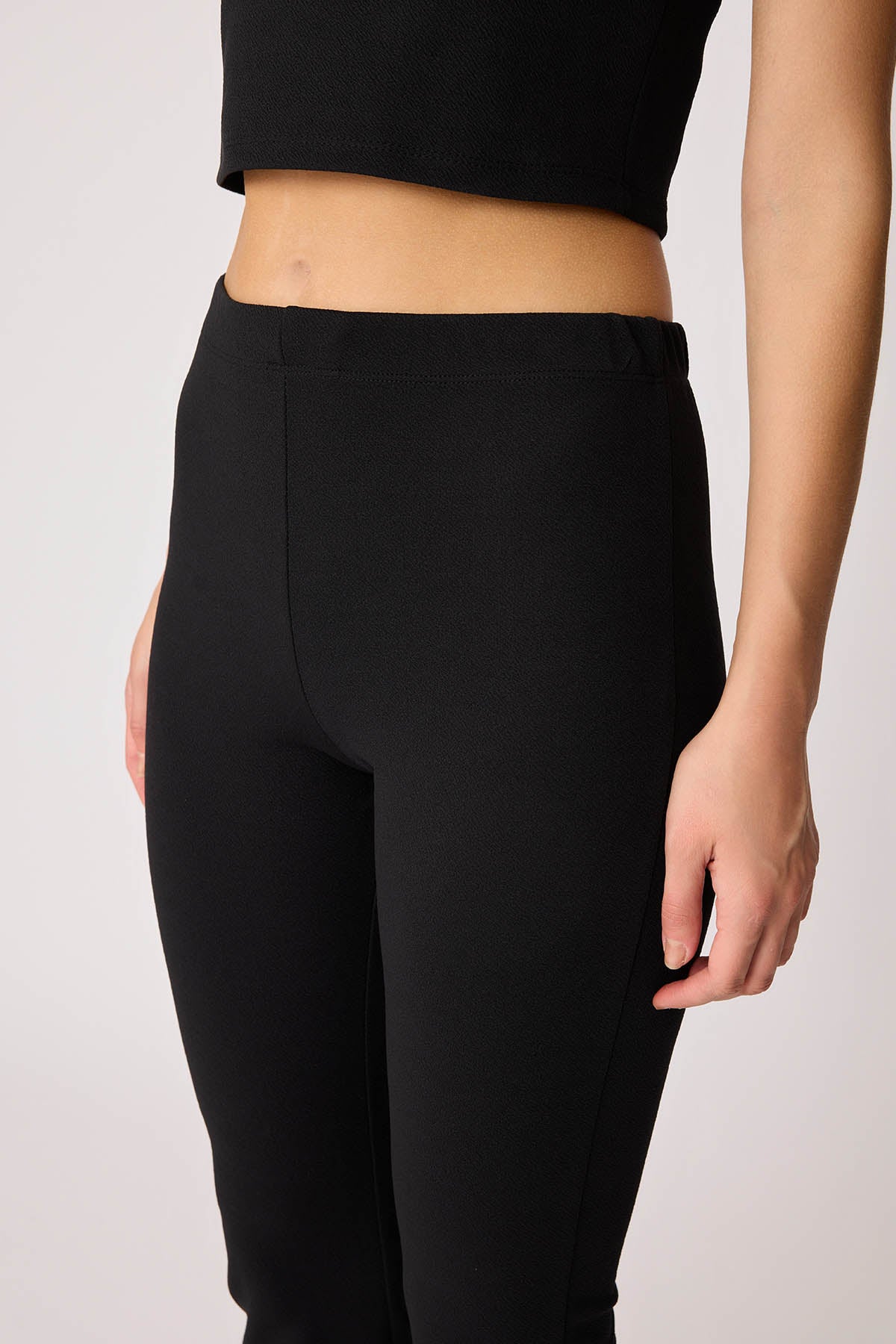 CUFF SPLIT TROUSERS WITH ELASTANE WAIST