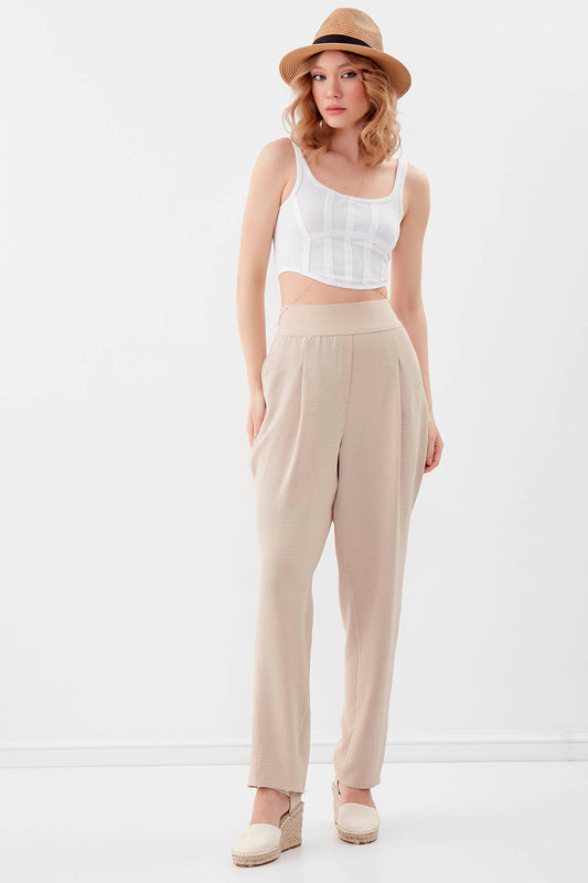 TROUSERS WITH ELASTANE WAIST