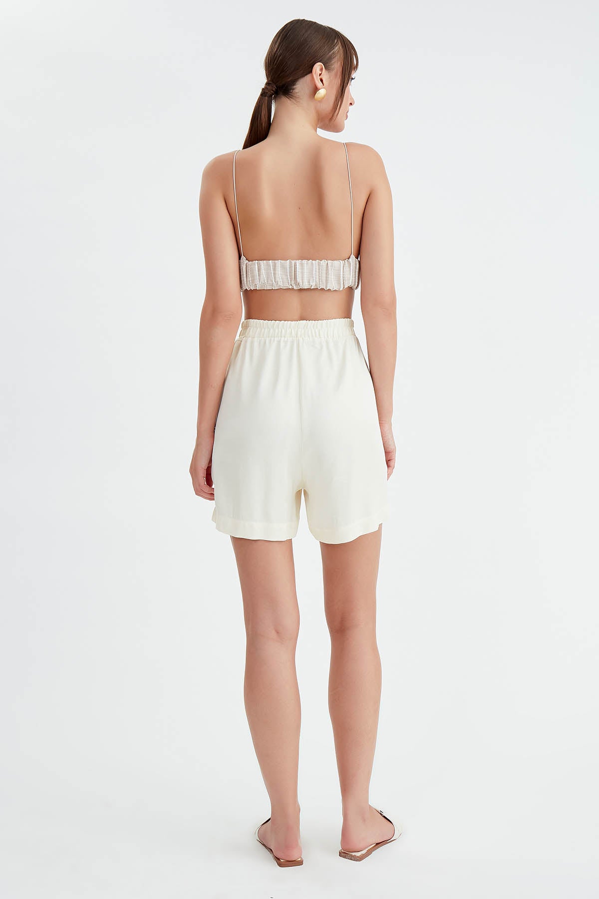 BRIGHT SATEN SHORTS WITH ELASTANE WAIST