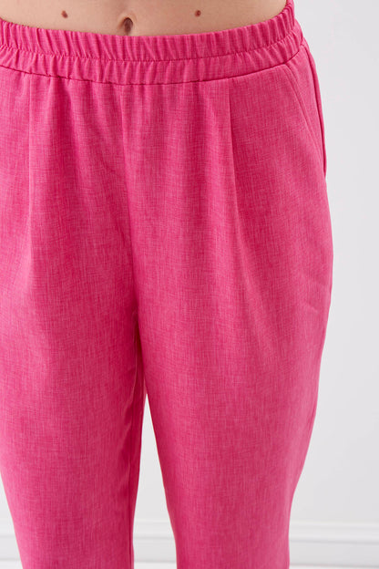 DIAMOND PLEATED HIGH-WAIST TROUSERS