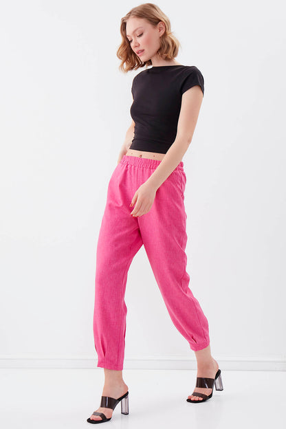 DIAMOND PLEATED HIGH-WAIST TROUSERS