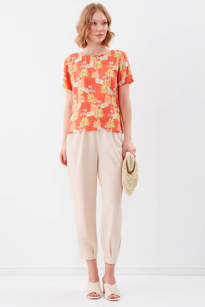 DIAMOND PLEATED HIGH-WAIST TROUSERS