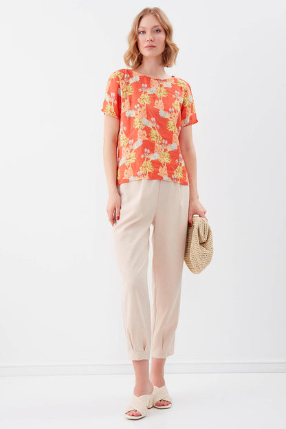 DIAMOND PLEATED HIGH-WAIST TROUSERS