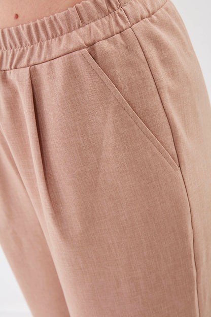 DIAMOND PLEATED HIGH-WAIST TROUSERS