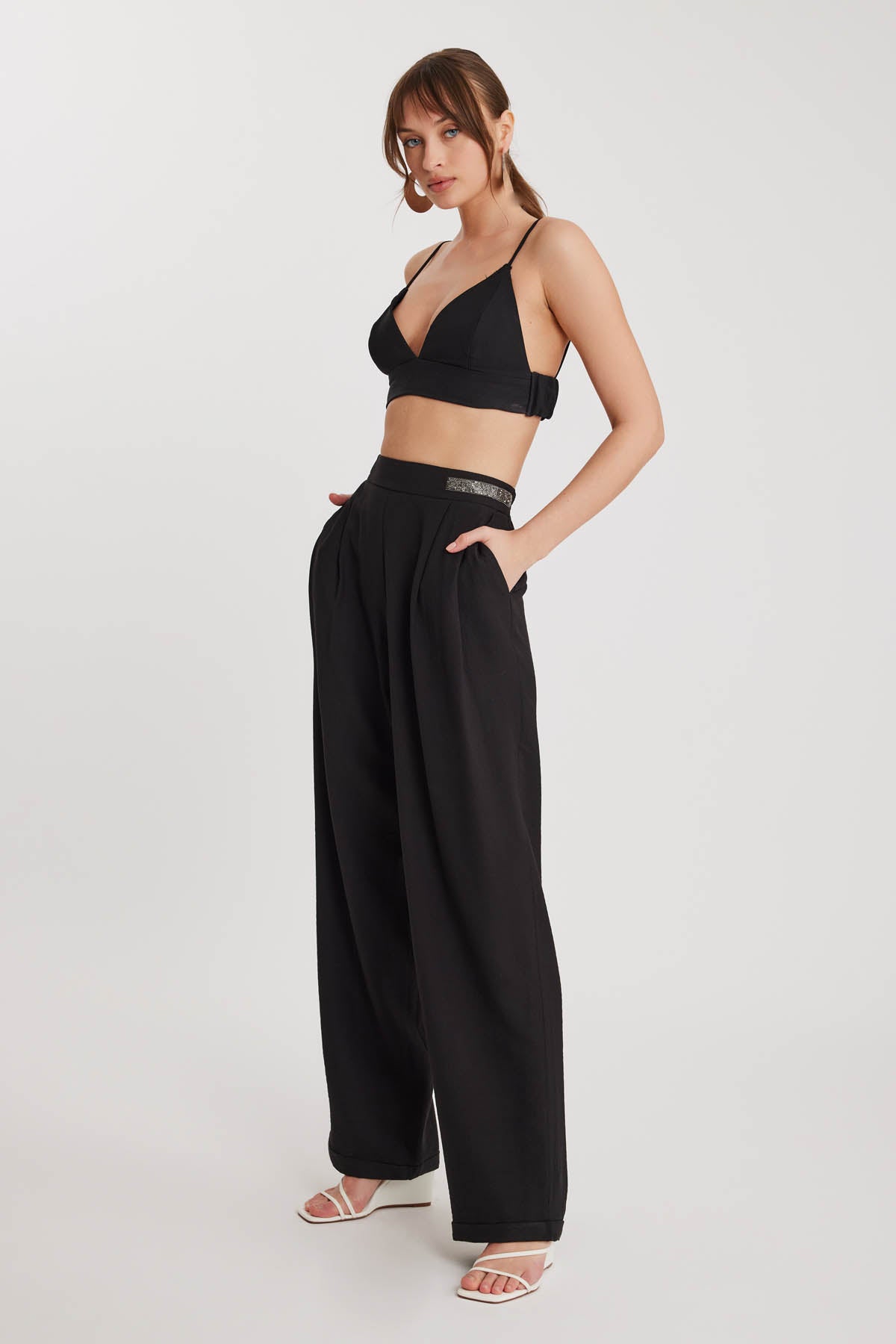 BRACKISH-DETAILED PLEATED TROUSERS