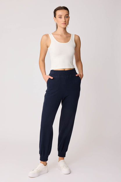 KNITTED TROUSERS WITH ELASTANE WAIST AND CUFFS