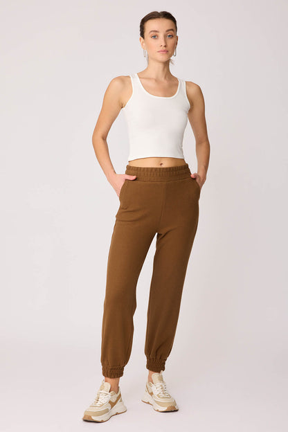 KNITTED TROUSERS WITH ELASTANE WAIST AND CUFFS