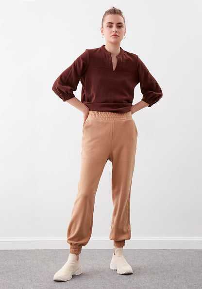 KNITTED TROUSERS WITH ELASTANE WAIST AND CUFFS