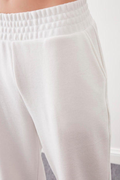 KNITTED TROUSERS WITH ELASTANE WAIST AND CUFFS