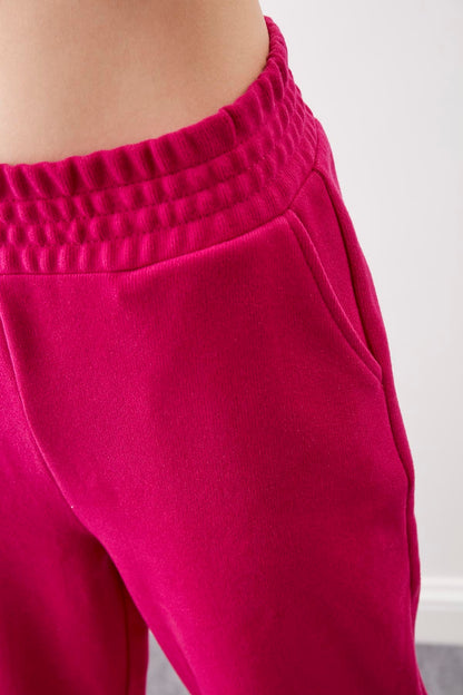 KNITTED TROUSERS WITH ELASTANE WAIST AND CUFFS