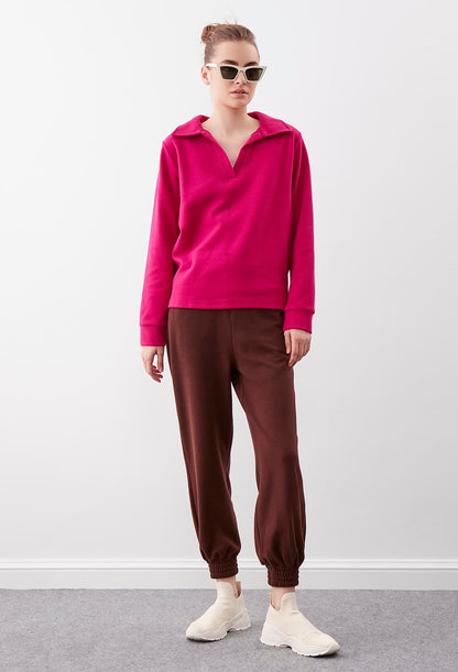 KNITTED TROUSERS WITH ELASTANE WAIST AND CUFFS