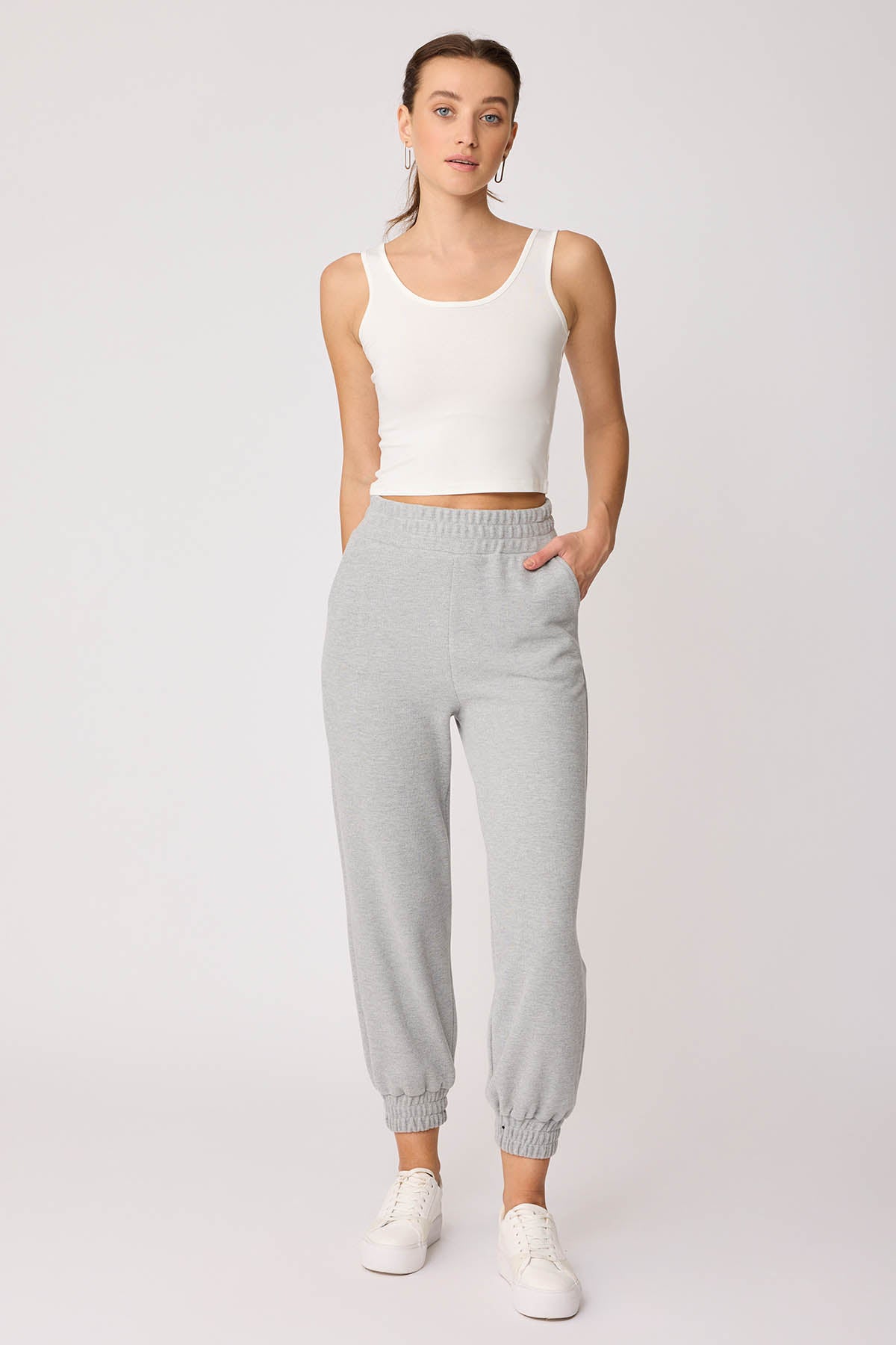 KNITTED TROUSERS WITH ELASTANE WAIST AND CUFFS