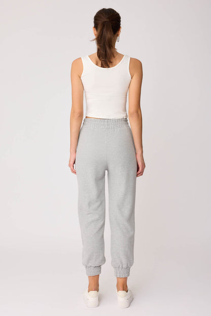 KNITTED TROUSERS WITH ELASTANE WAIST AND CUFFS