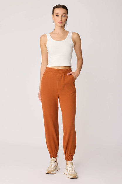 KNITTED TROUSERS WITH ELASTANE WAIST AND CUFFS