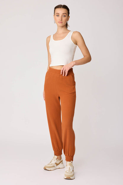 KNITTED TROUSERS WITH ELASTANE WAIST AND CUFFS