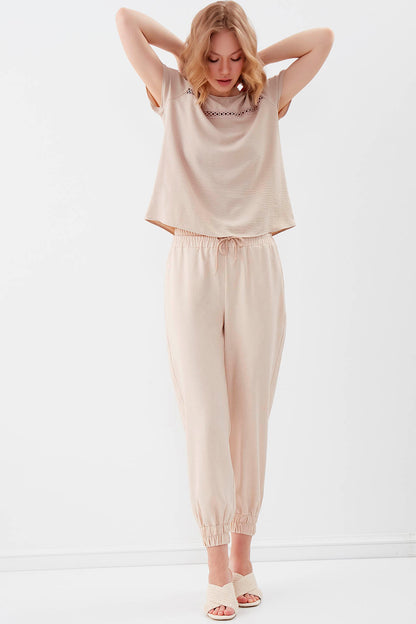 COMFY TROUSERS WITH ELASTANE WAIST AND ANKLES
