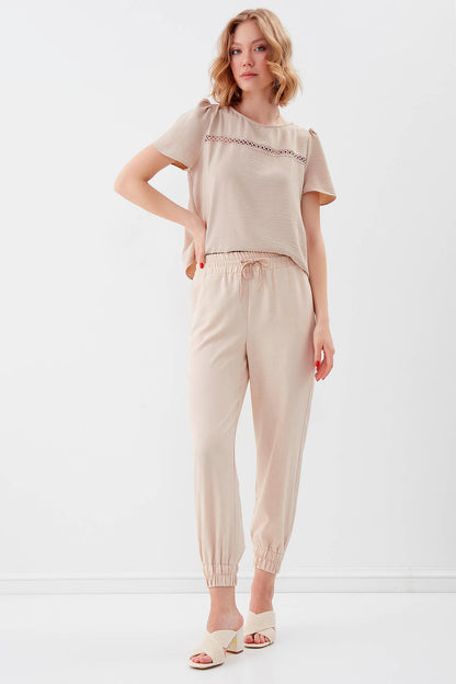 COMFY TROUSERS WITH ELASTANE WAIST AND ANKLES