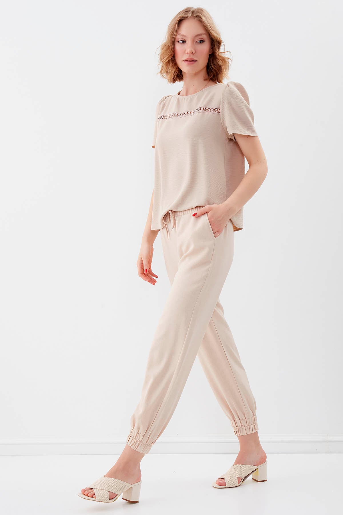 COMFY TROUSERS WITH ELASTANE WAIST AND ANKLES