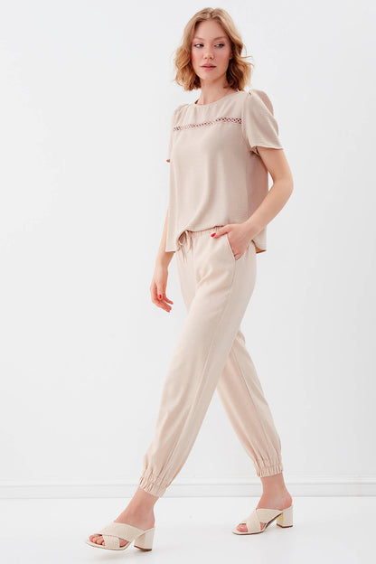 COMFY TROUSERS WITH ELASTANE WAIST AND ANKLES