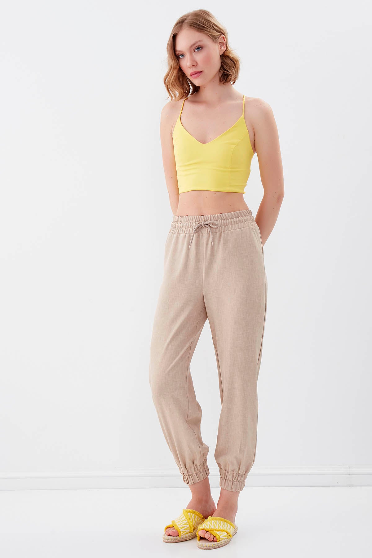 COMFY TROUSERS WITH ELASTANE WAIST AND ANKLES