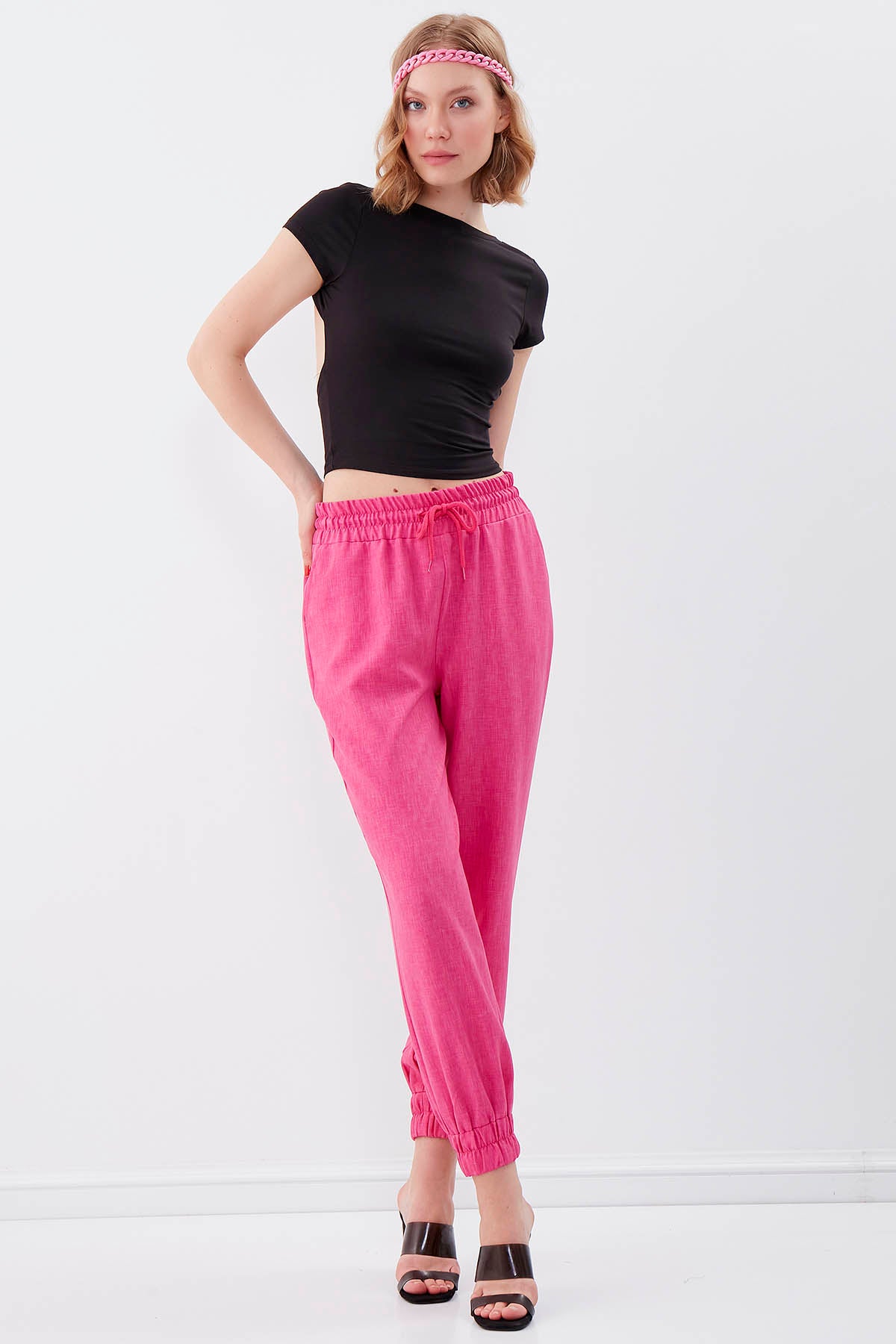 COMFY TROUSERS WITH ELASTANE WAIST AND ANKLES
