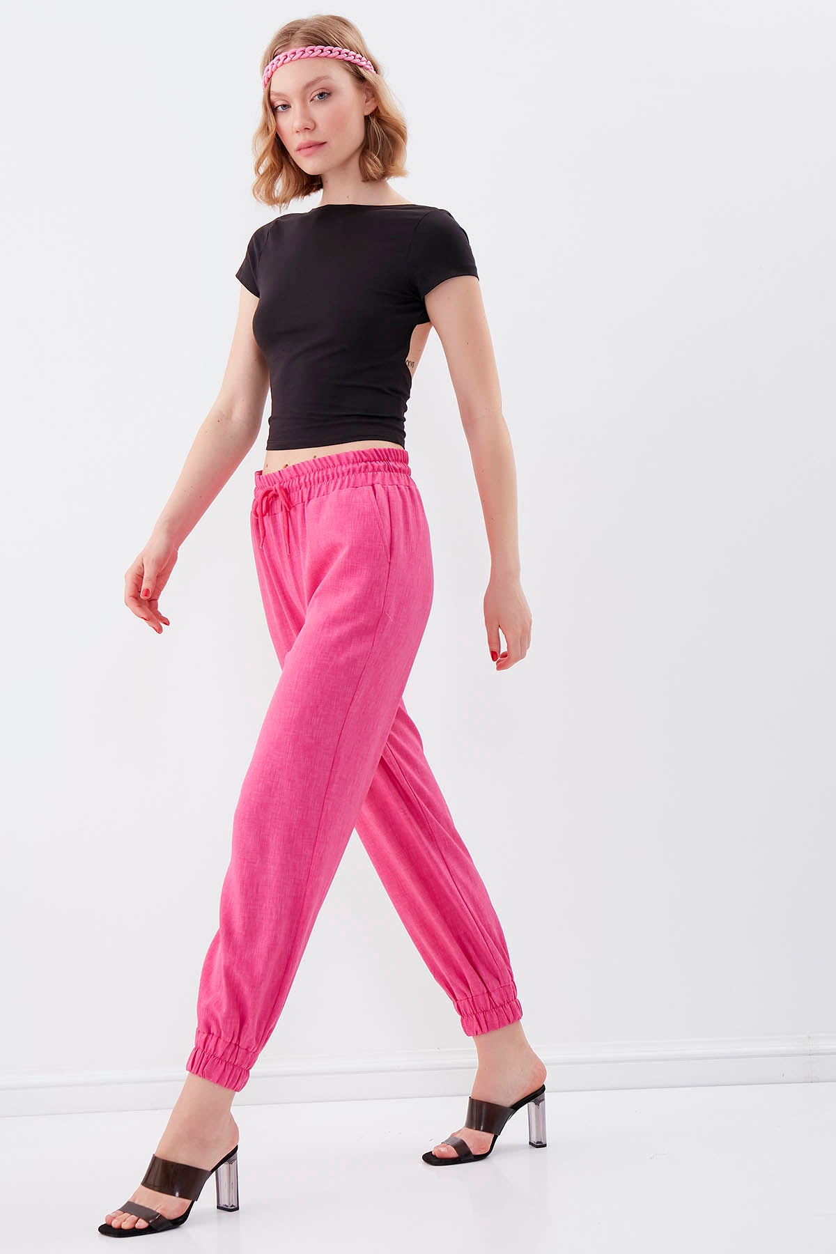 COMFY TROUSERS WITH ELASTANE WAIST AND ANKLES