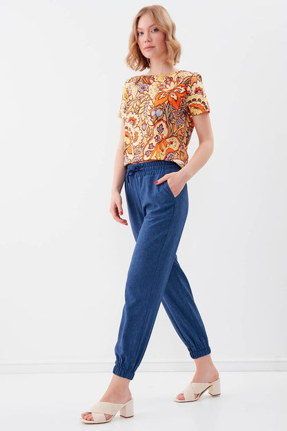 COMFY TROUSERS WITH ELASTANE WAIST AND ANKLES