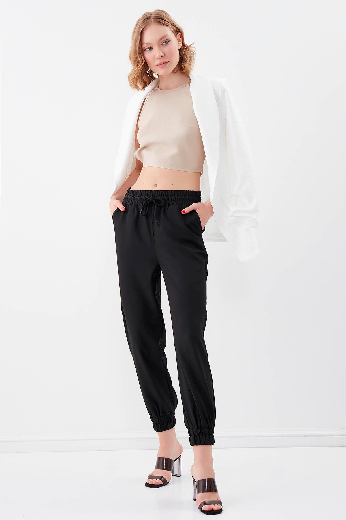 COMFY TROUSERS WITH ELASTANE WAIST AND ANKLES