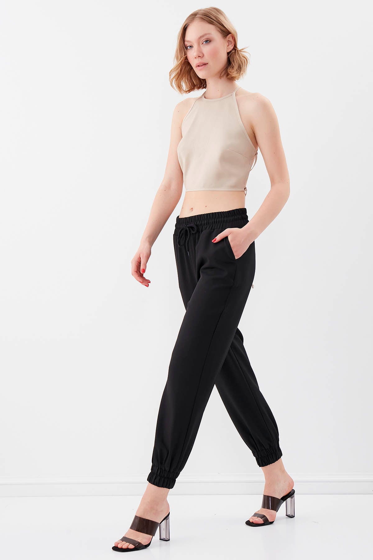 COMFY TROUSERS WITH ELASTANE WAIST AND ANKLES