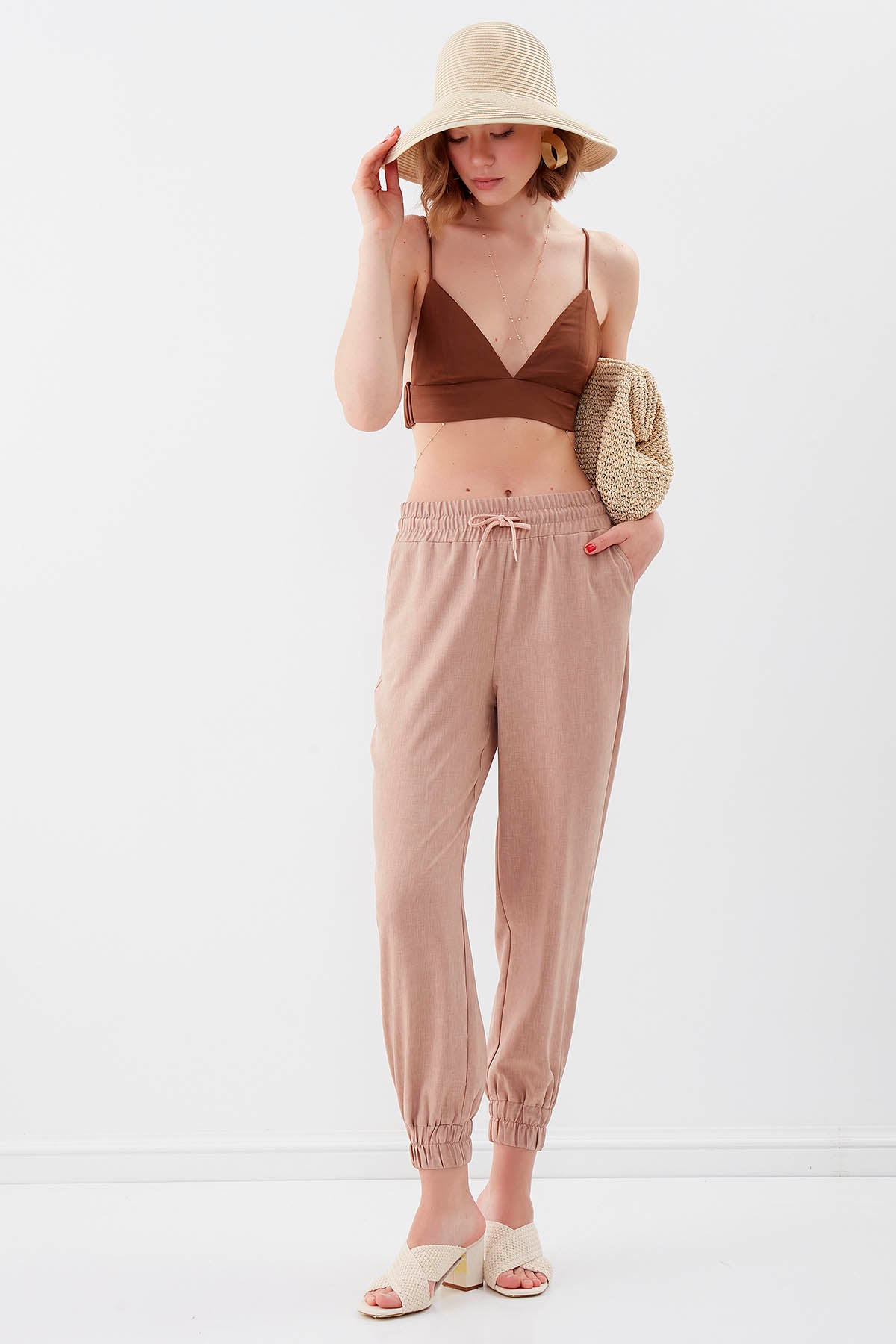 COMFY TROUSERS WITH ELASTANE WAIST AND ANKLES